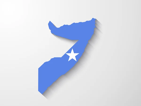 Somálsko mapa s prezentací efektu stínu索马里地图与阴影效果演示文稿 — Stockový vektor