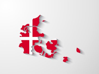 gölge etkisi ile Danimarka harita