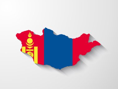 gölge etkisi ile Moğolistan Haritası