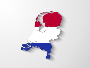 Gölge efektli Hollanda haritası