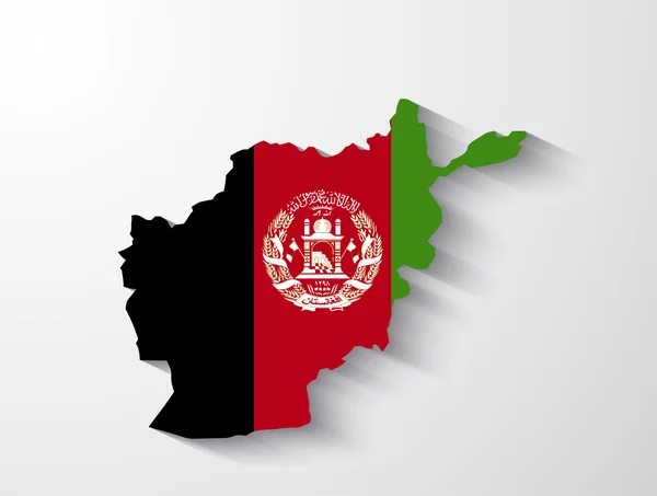 Mappa Afghanistan con effetto ombra — Vettoriale Stock