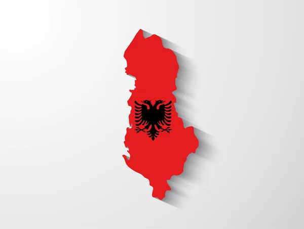 Albanien karta med skuggeffekt — Stock vektor