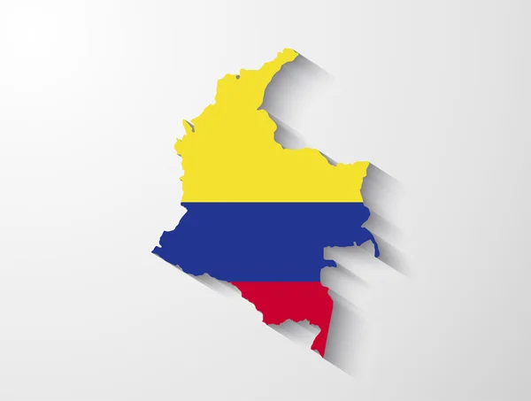 Colombia kaart met schaduweffect — Stockvector