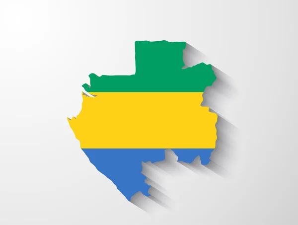 Mappa del Gabon con effetto ombra — Vettoriale Stock