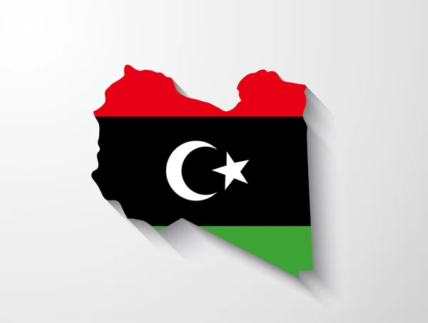 Gölge efektli Libya Haritası — Stok Vektör
