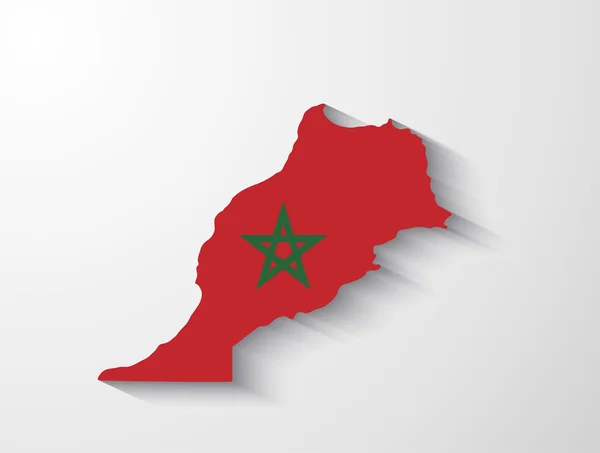 摩洛哥地图阴影效果 — 图库矢量图片