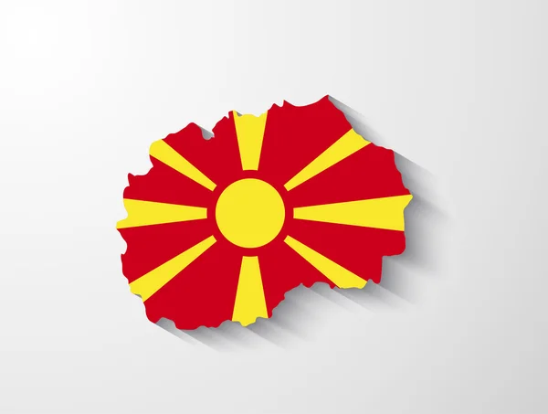 Gölge etkisi ile Makedonya Cumhuriyeti haritası — Stockvector