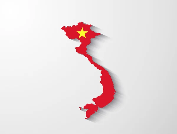 Vietnam mapa con efecto sombra — Archivo Imágenes Vectoriales