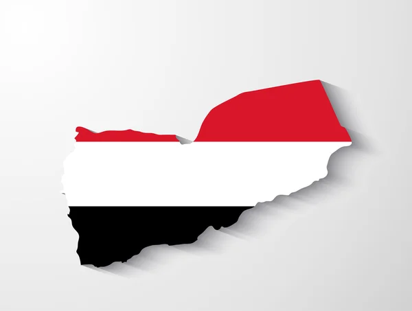 Mappa Yemen con effetto ombra — Vettoriale Stock