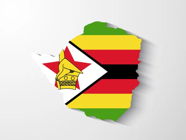 Carte du Zimbabwe avec effet d'ombre — Image vectorielle