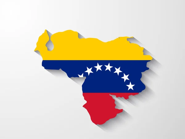委内瑞拉地图阴影效果 — 图库矢量图片