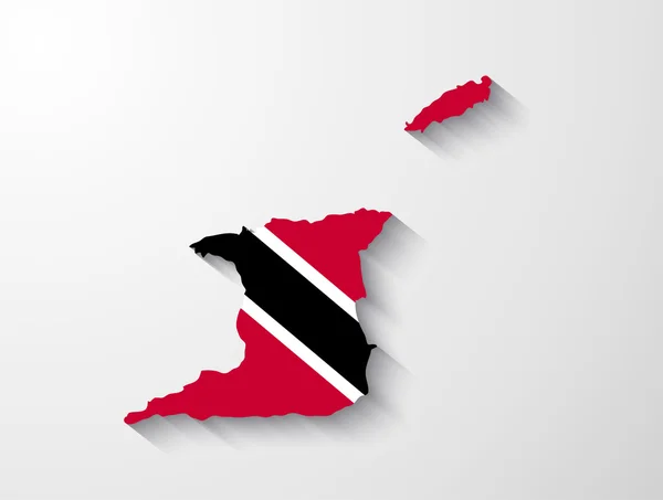 Τρινιντάντ και Τομπάγκο χάρτη με εφέ σκιάς — Διανυσματικό Αρχείο