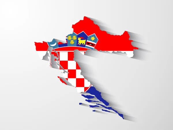 Хорватія карта з ефект "тінь" — стоковий вектор