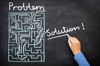 Problem and solution - solving maze clipart