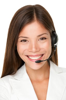 Female call center operator clipart
