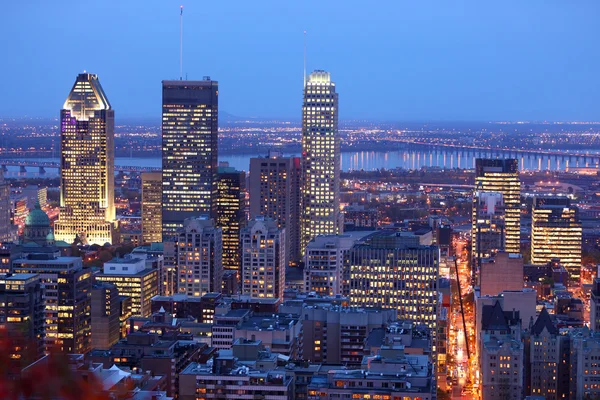 Skyline di Montreal di notte — Foto Stock