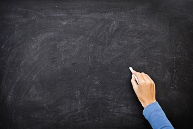 Hand writing on chalkboard or blackboard clipart