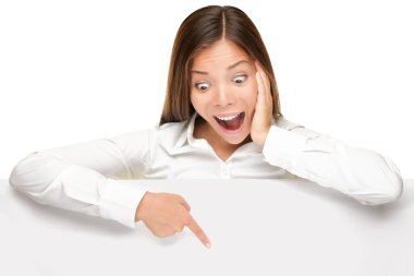 advertising banner sign - woman excited clipart