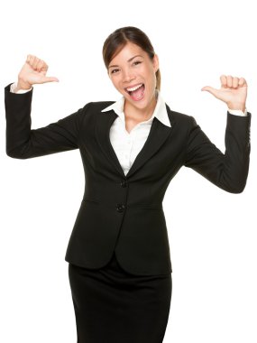 Cheerful confident young business woman clipart