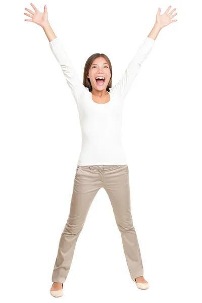 Vitality ? young happy woman on white — Stock Photo, Image