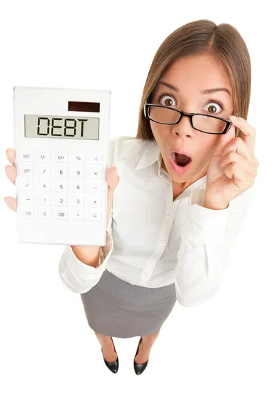 Kobieta problemów zadłużenia pieniądze — Zdjęcie stockowe