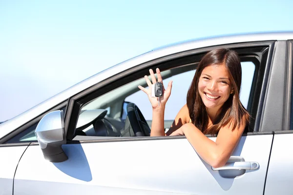 Bil driver kvinna — Stockfoto