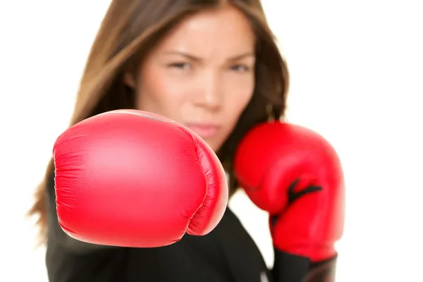 Boxing business woman — Stock Photo, Image