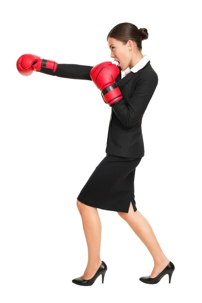 Business woman boxing — Stock Photo, Image