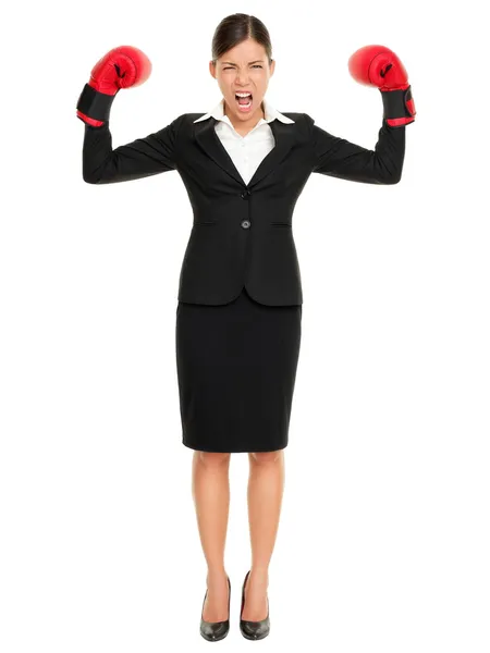 Strong aggressive business woman concept — Stock Photo, Image