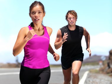 Runners - couple running clipart