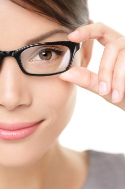 Eyewear glasses woman closeup portrait clipart