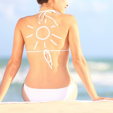Sunscreen, sun tan lotion clipart