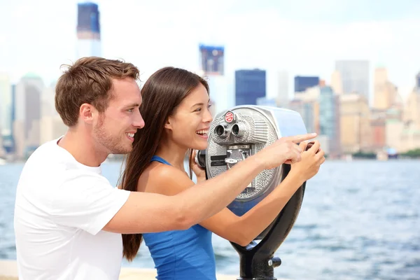 Tourists couple travel in New York — Stock Photo, Image