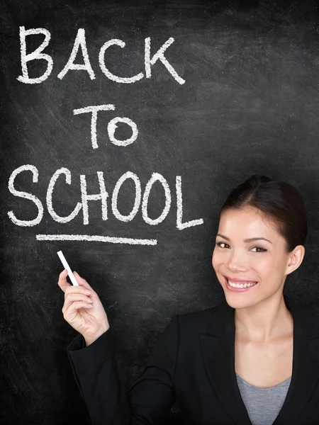 Back to school chalkboard blackboard teacher — Stock Photo, Image