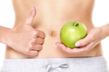 Eating healthy apple fruits is good for stomach clipart