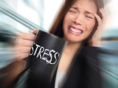 Stress - business person stressed at office clipart
