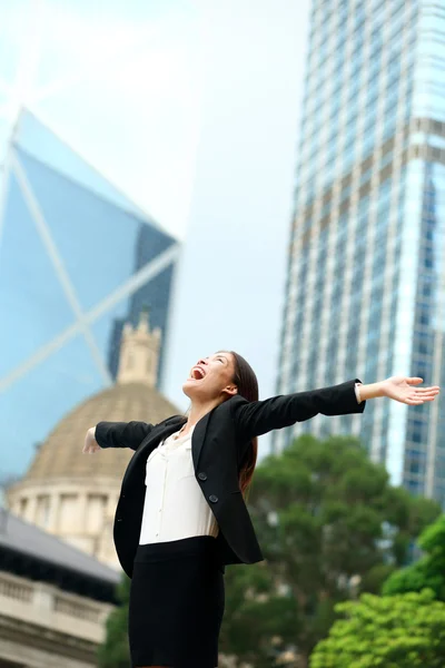 Successo commerciale con donna di successo, Hong Kong — Foto Stock