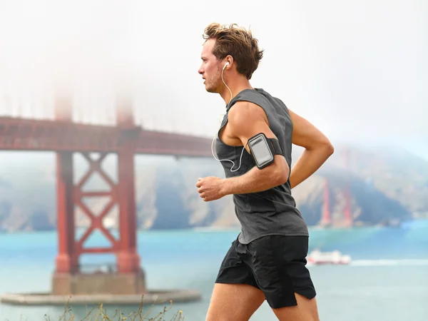 Running man - male runner in San Francisco — Stock Photo, Image