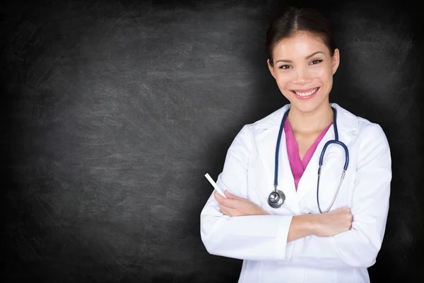 Female doctor woman teaching at medical school — Stock Photo, Image