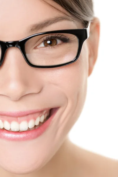 Glazen brillen vrouw portret close-up — Stockfoto