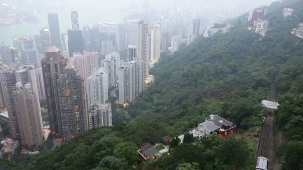 Tranvía Victoria Peak - Tranvía en Hong Kong — Vídeos de Stock