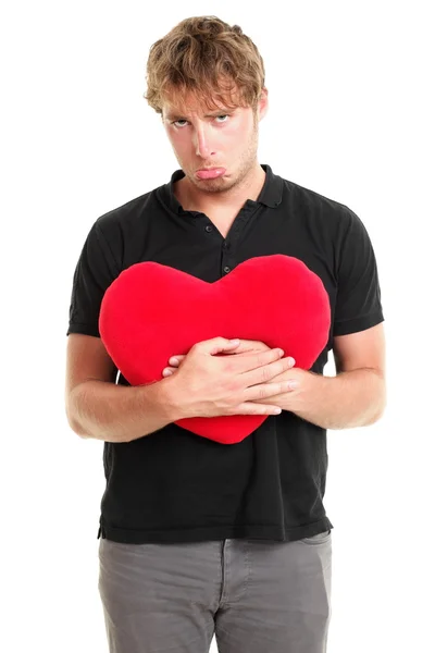 Unglückliches gebrochenes Herz valentines day man — Stockfoto