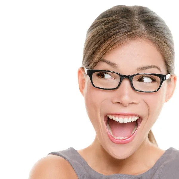 Excited woman looking — Stock Photo, Image