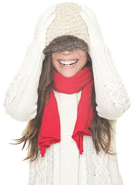 Winter woman fun isolated — Stock Photo, Image