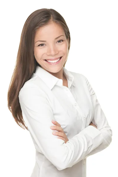 Jovem sorridente empresária retrato — Fotografia de Stock