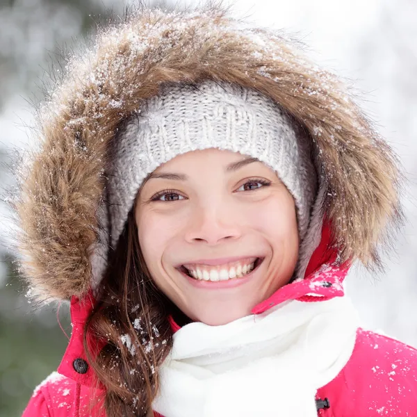 Inverno mulher retrato close-up — Fotografia de Stock