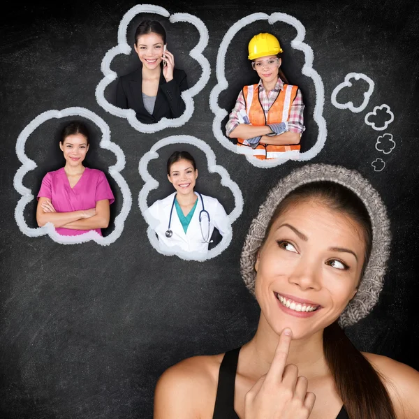 Career choice options - student thinking of future — Stock Photo, Image