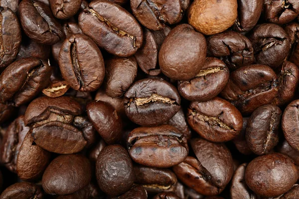Coffee beans texture background closeup — Stock Photo, Image
