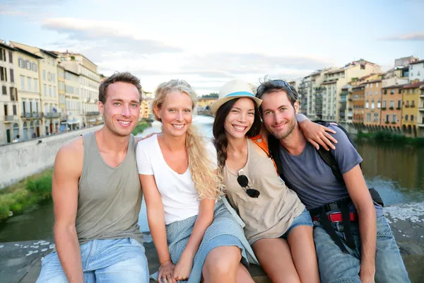 Friends - group of people on travel vacation — Stock Photo, Image