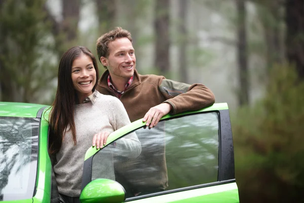 Driving in car - driver couple resting looking — Stock Photo, Image